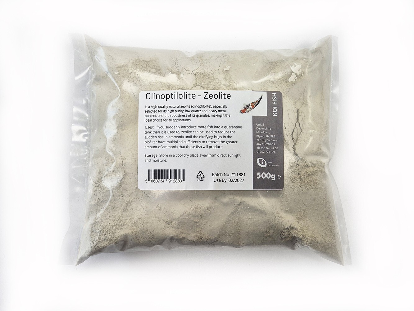 Zeolite Powder 500g  - Clinoptilolite clay - Ultra Fine  25 Microns -  Absorbent