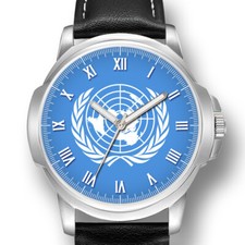 UNITED NATIONS UN FLAG GENTS MENS WRIST WATCH BIRTHDAY BEST GIFT ENGRAVED