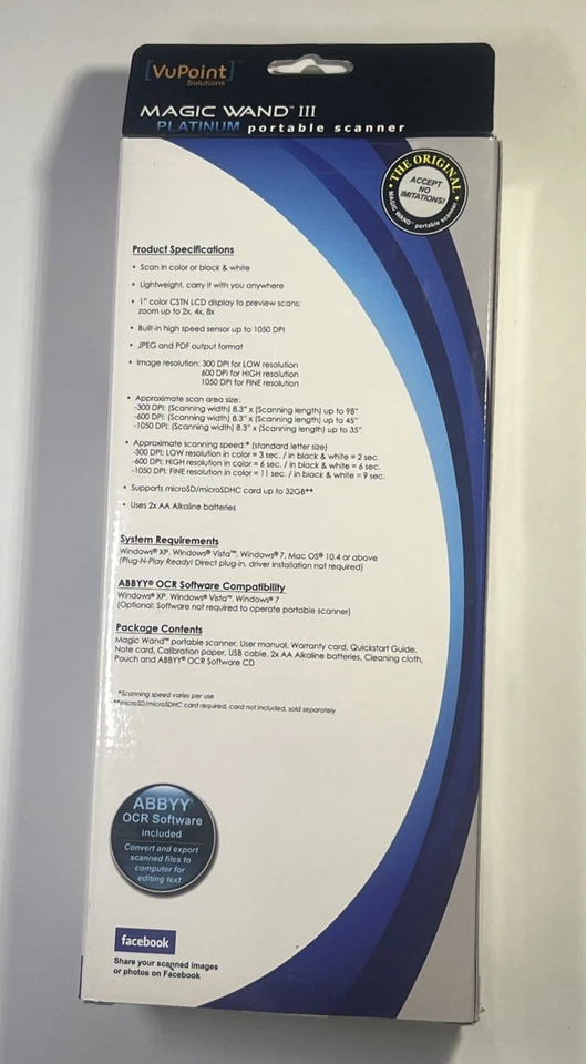 VuPoint Magic Wand III 3 Platinum Portable Scanner - Office Supply Tool -ST442PE - Image 3 of 4