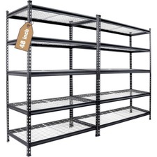 WORKPRO 2PC 5-Tier Metal Storage Shelving Unit 24"Dx48"Wx72"H Storage Rack Shelf