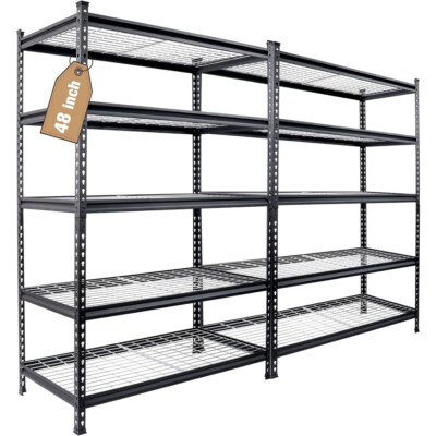WORKPRO 2PC 5-Tier Metal Storage Shelving Unit 24''Dx48''Wx72''H Storage Rack Shelf