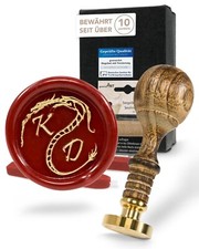 SIEGELSET gravurART SIEGELSTEMPEL 2-3 BUCHSTABEN INITIALEN ZIERRAND SIEGELWACHS 