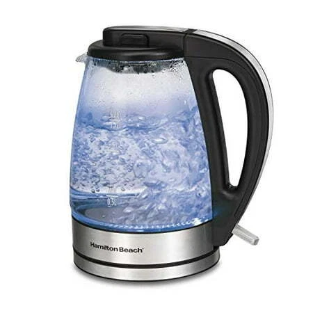 Hamilton Beach Glass Electric Tea Kettle Water Boiler & Heater 1.7 L Cordless LE