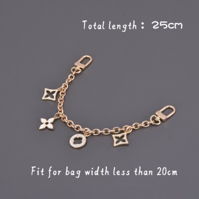 Bag hanging chain pendant monogram black and white strap hardware accessories