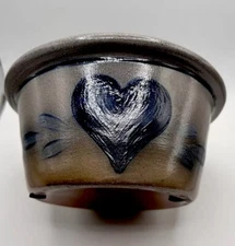 Vintage 1988 Rowe Pottery Glazed Bowl Heart 6.75” Diameter