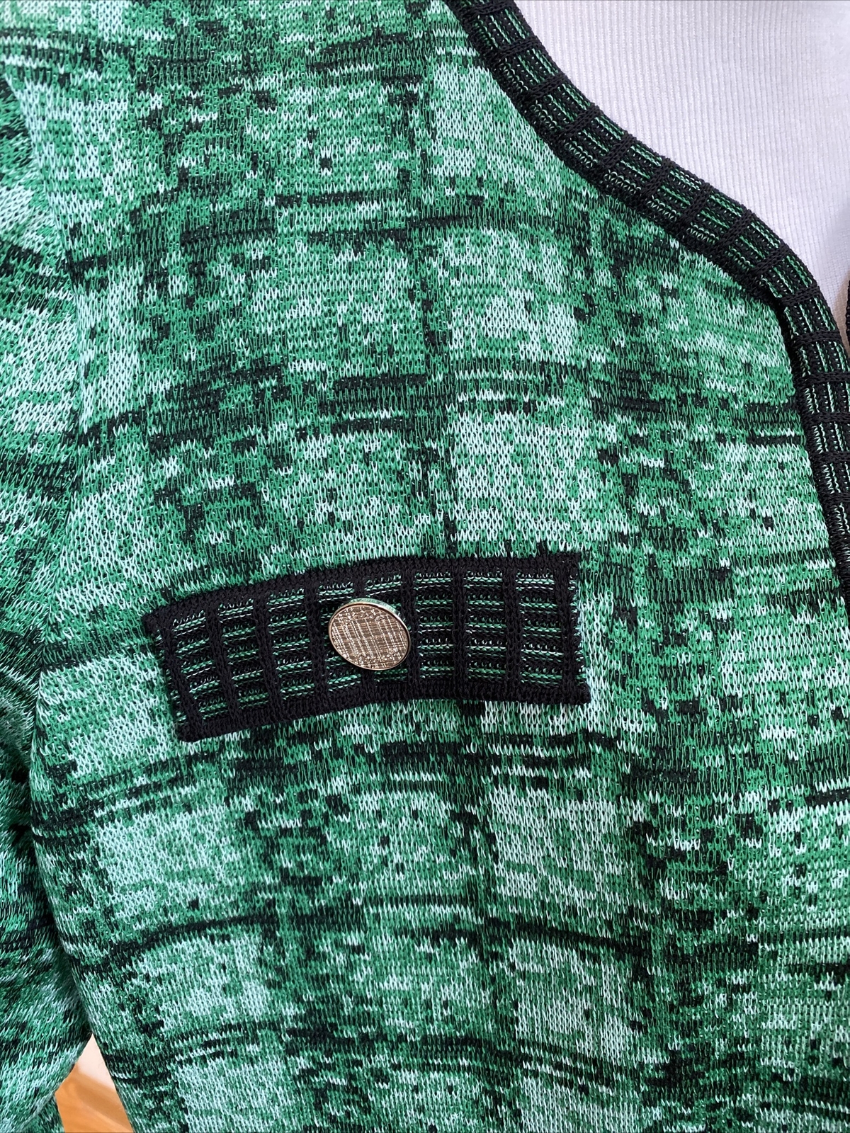 NWT Misook Green Heather Speckled Heritage Fit Open Cardigan  M $426 image 5