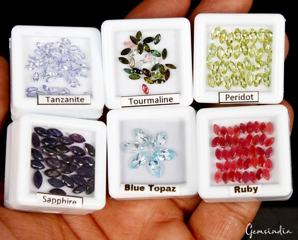30 Ct Natural Multi Color Marquise Cut Loose Jewelry Kind Gemstones Lot~ 188 Pcs — 第 3/4 张图片