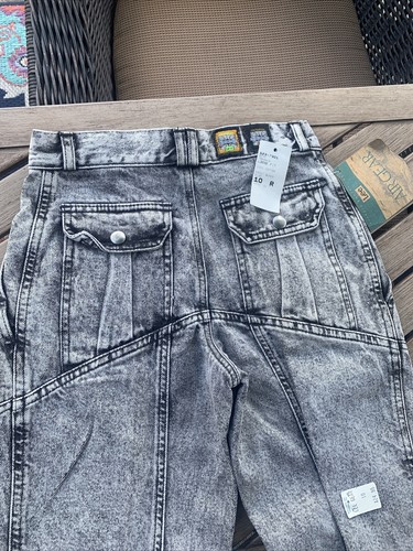 Vtg 1980s Lee Air Gear Jeans Acid Wash Aviator Pilot Cargo Utility Boys 10 Reg - Picture 8 of 9