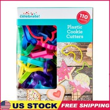 110 Piece Assorted Shapes Plastic Cookie Cutter Set Baking Cookies Treats New
