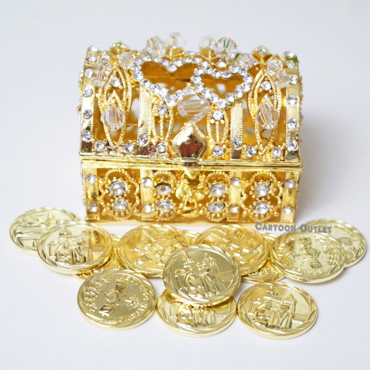 TINGKU Oro español Las Arras de Boda Cristiana con bandeja de plato, Arras para Boda Católica, Arrhae Monedas de Boda Set para Ceremonia, Decoración para Boda