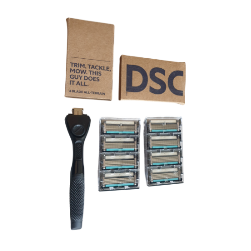 Dollar Shave Club Razor Men's Rubber Grip with 8x Refill Cartridges (Open Box)