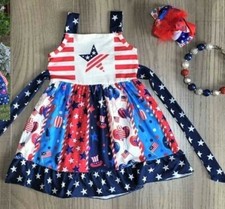 Girls Patriotic Twirl Dress for Memorial Day or 4th of July 5/6  6/7 