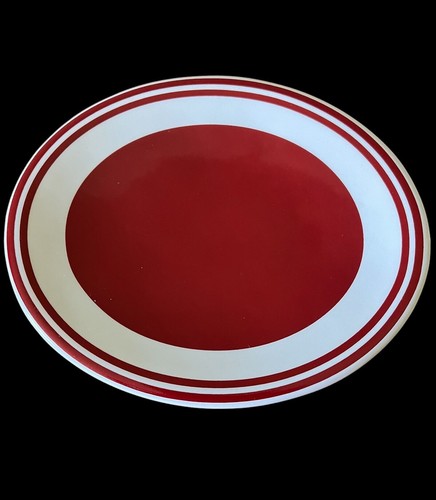Country Living Classic Vintage Soap Dish Ceramic Red with White Rings - Picture 2 of 5