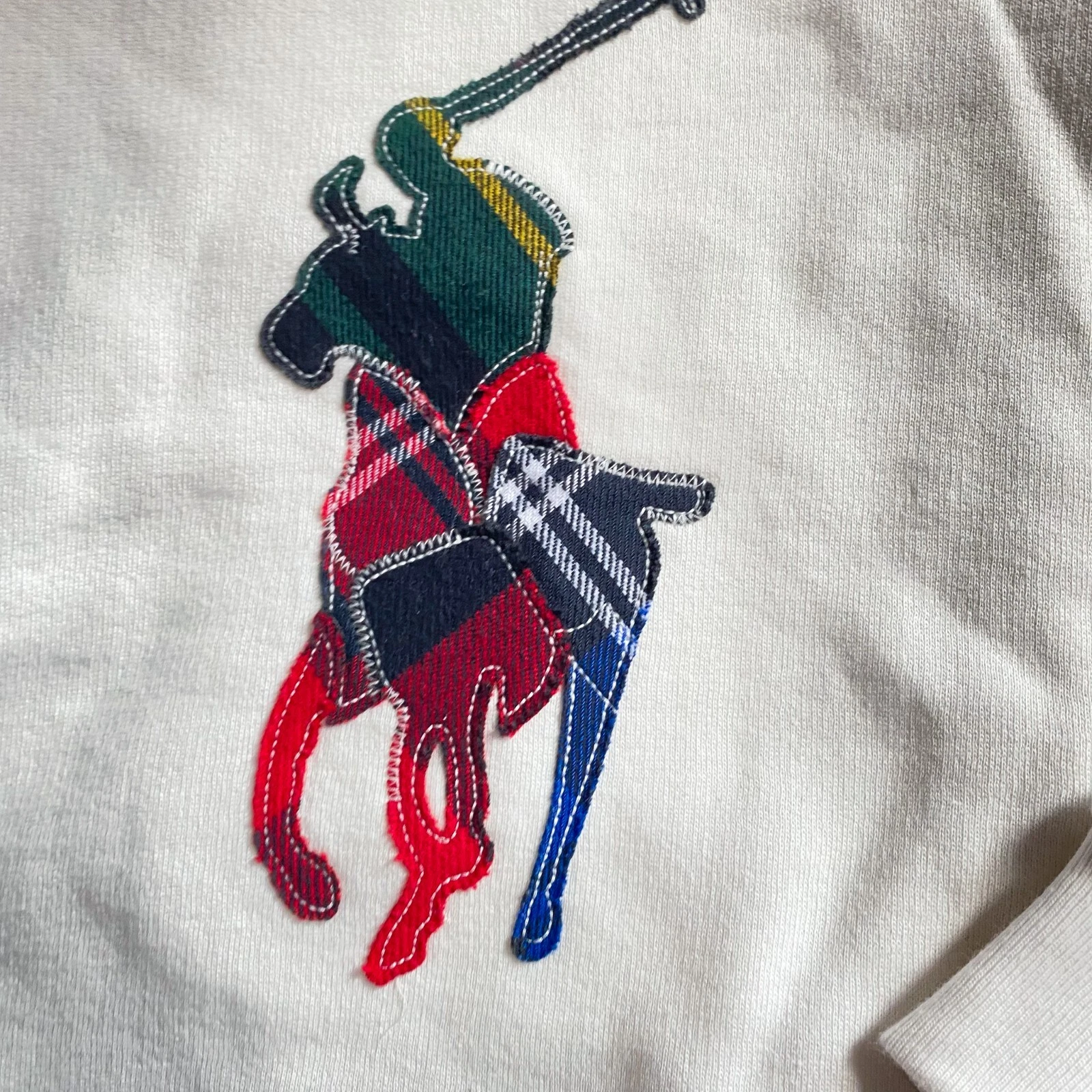 OFF WHITE Felpa con cappuccio Polo Ralph Lauren WhiteBig a quadretti pony ragazzo 6