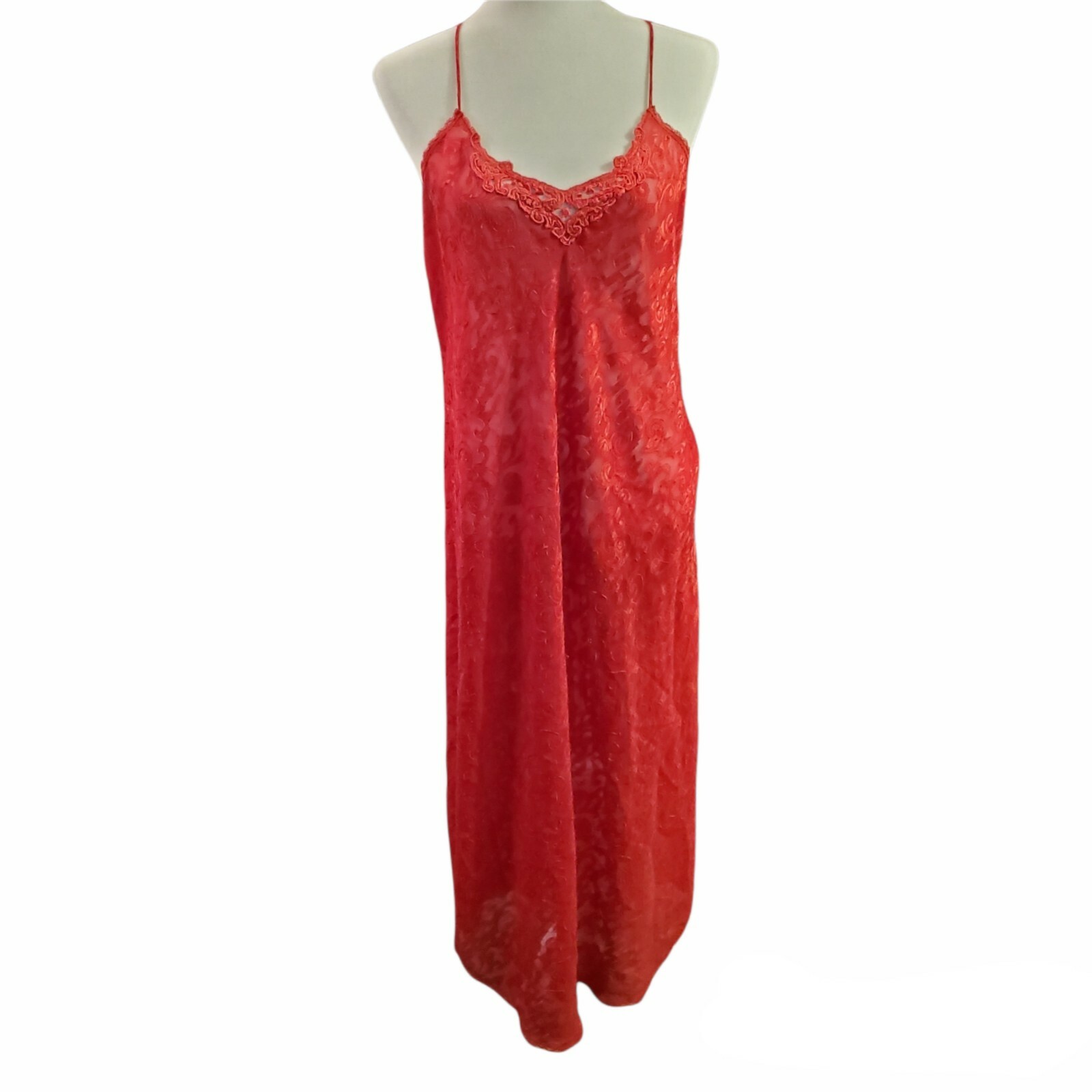 Lucie Ann II Women's Sz Medium Red Paisley Lace N… - image 1