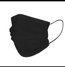 50 Pcs Black 3-Ply Face Mask Disposable Non Medical Surgical Earloop Mouth Cover