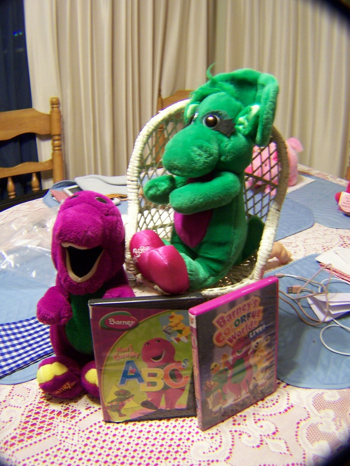 12" Plush Barney & Baby Bop & Now I Know My ABC's DVD & Barneys Colorful  World | eBay