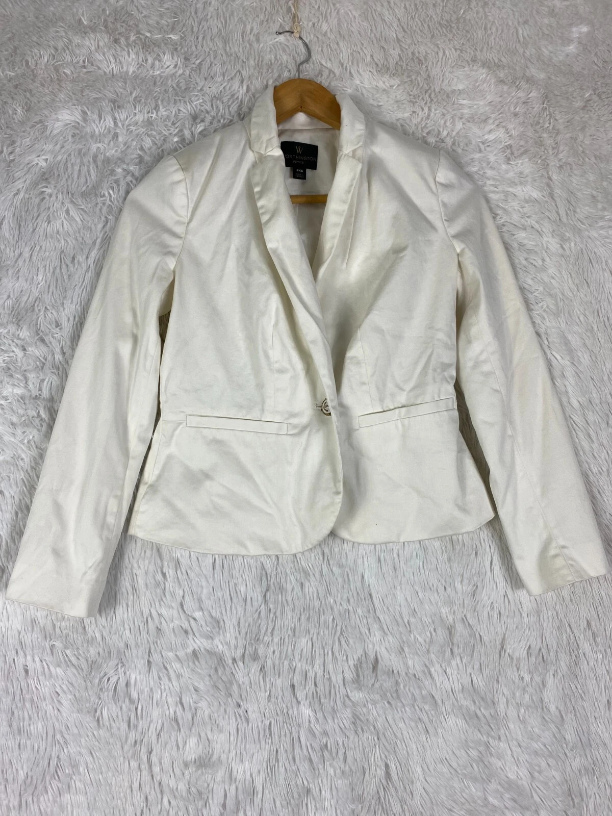 OFF WHITE Giacca blazer donna Worthington PXS un bottone bianco sporco business casual