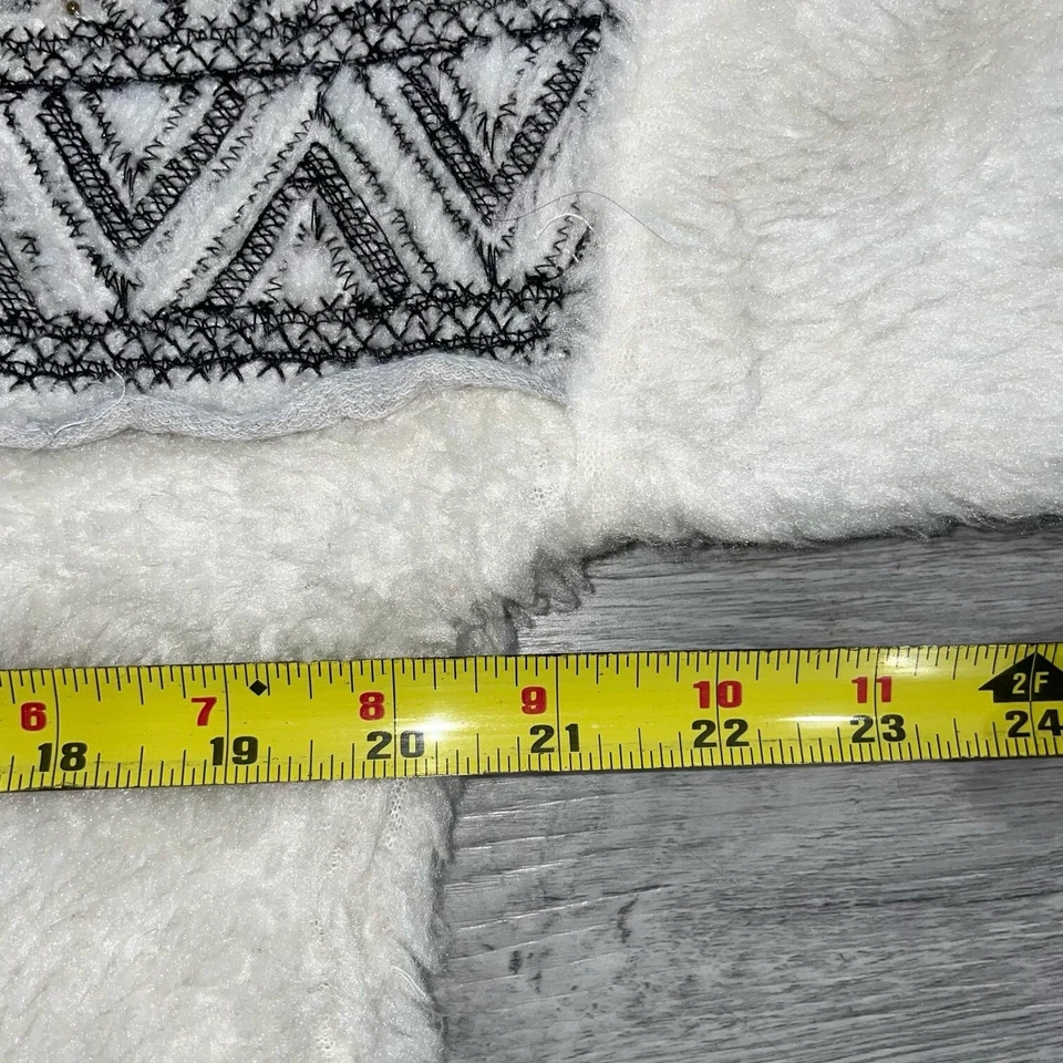 Suéter Pullover Sundance Para Mujer Pequeño Blanco Haven Sherpa Polar Bordado Foto 4 de 4