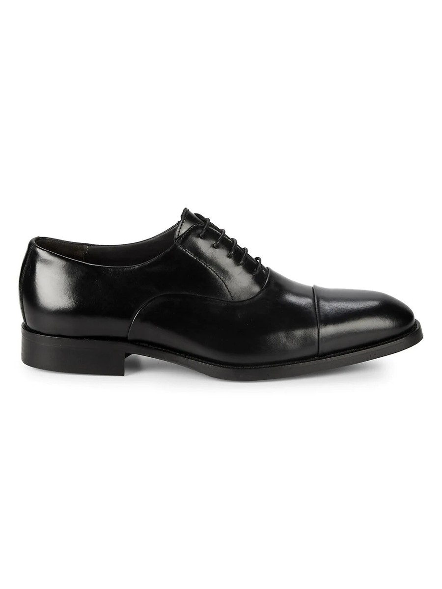 New! To Boot New York Bergamo Leather Cap Toe Oxfords Black  display picture 1