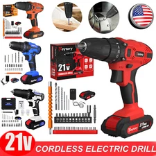 Drill Set 21v Cordless Drill Driver w/ Battery 1.5ah，Fast Charger, Power Tools