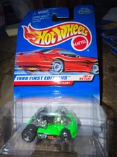 1998 Hot Wheels #651 First Editions 21/40 GO KART Green w/Chrome 5 Sp-Front MW