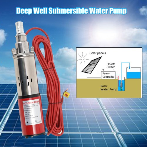 Solar Water Pump Submersible Deep Well Pump 12V DC 98.43ft 200W US - Picture 6 of 12
