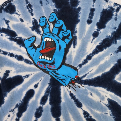 Camisa Santa Cruz Para Hombre Talla Mediana Monopatín Screaming Hand Tie-dye Azul - Imagen 4 de 6