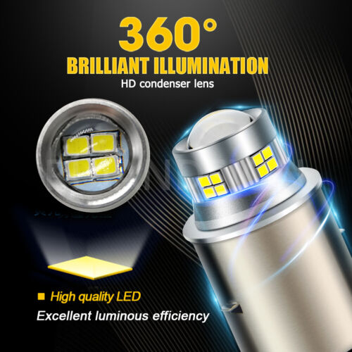 12V 24V BA20S LED White 6000K Headlight Bulb For Motorcycle Moto Scooter ATV - Picture 4 of 9