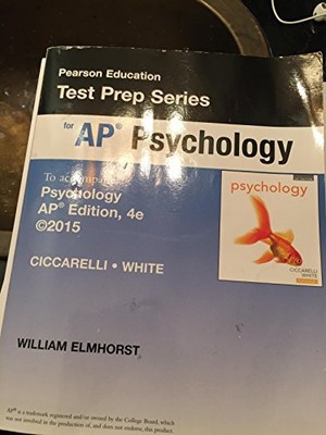 PERSON EDUCATION TEST PREP SERIES FOR AP PSYCHOLOGY FOR By William Elmhorst NEW
