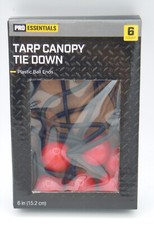 PRO ESSENTIALS 6" TARP CANOPY TIE DOWN W/ PLASTIC BALL ENDS  6 PC NEW IN PACKAGE