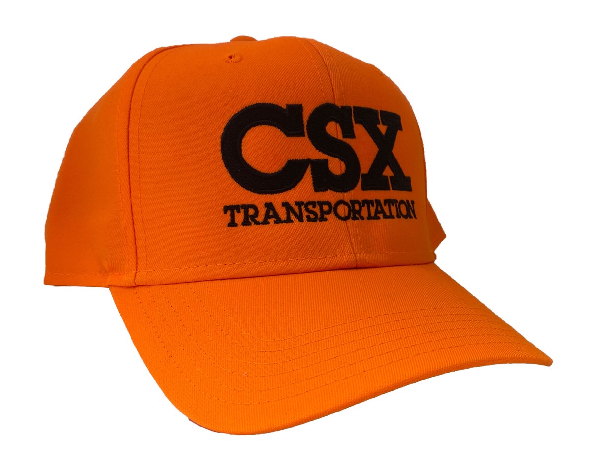 CSX Transportation Railroad Embroidered Neon Orange Cap Hat