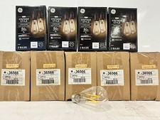 LOT OF 40 GE Vintage Edison Style LED Light Bulbs, 6W Warm Candle Light, Clear