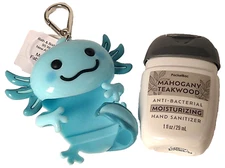 Bath Body Works Pocketbac Holder Blue Axolotl Sea Animal + Sanitizer 2pc Set