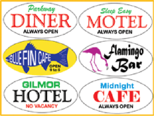 OVAL MULTI-GRAPHIC ANIMATED NEON SIGN HO-SCALE LIGHTS BLINKS-MORE-6 OVERLAYS - Picture 2 of 2