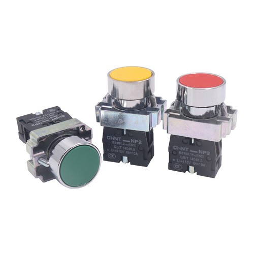 22mm Self-Reset Push Button Switch Flat Head Power Switch 6 Colors Multiple Type - Picture 5 of 15