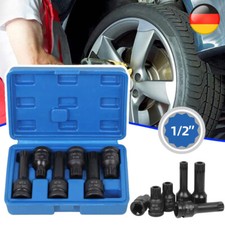 6x Schlagschrauber Vielzahn Steckschl&uuml;ssel 1/2" Innen Vielzahn Nuss M14-M16-M18
