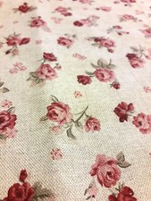 TESSUTO MISTO COTONE SHABBY CHIC STOFFA FANTASIA ROSE H280 Multipli di 50 cm