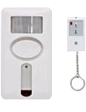 51207 Motion Sensor Alarm with Keychain Remote-Remote Activation White