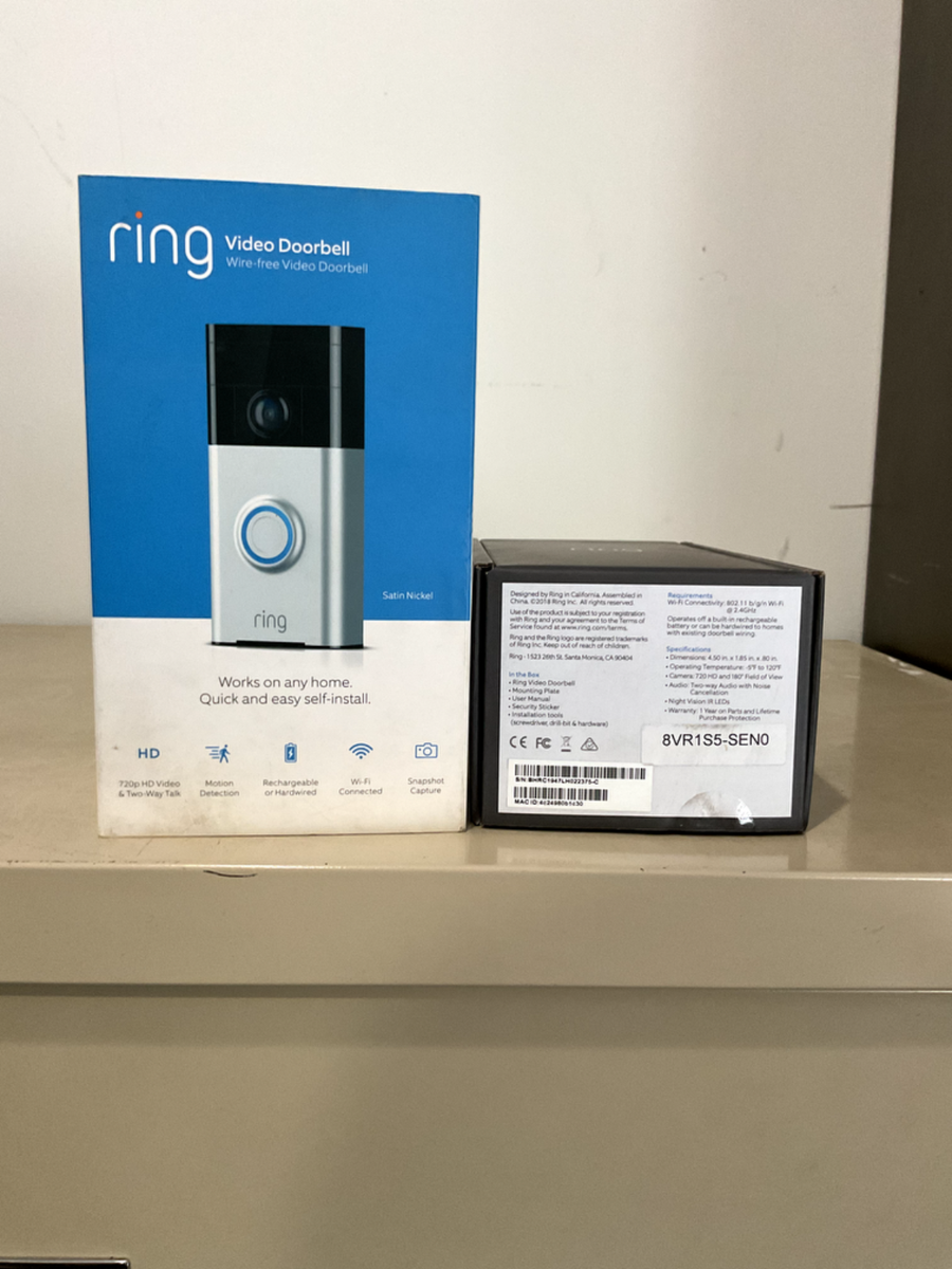 Ring 8VR1S5-SEN0 Wireless Video Doorbell Satin Nickel