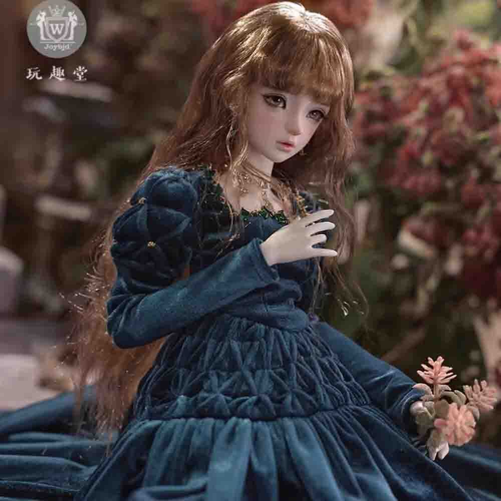 最終値下げ 新品 bjd 箱入り フルセット 清楚ブルー系ドレス Full Set 1/4 BJD Doll Ball Joint Doll Resin Girl Medieval Princess