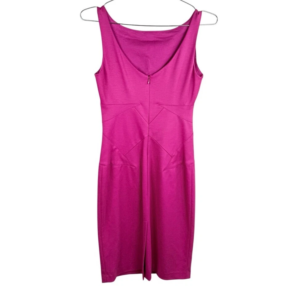 Платье-футляр Diane Von Fursternberg винтажное пурпурное шерстяное без рукавов размер 0 - Изображение 3 из 4