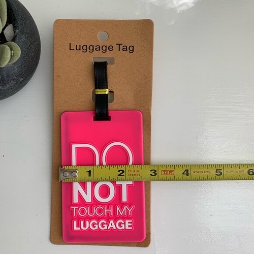 Luggage Tag Pink "Do Not Touch My Luggage" Kids Teen Women Suitcase Travel Tags - Picture 5 of 8