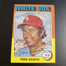 1975 Topps Baseball Ron Santo Chicago White Sox Card #35 Hall of Famer