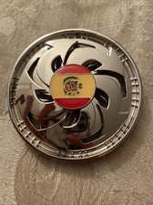 Belt Buckle Men s Silver Spinner Peru Flag Yellow Red Round Center 3.5 Diameter