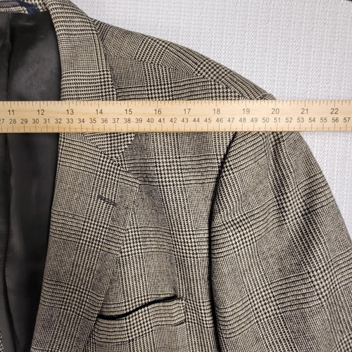 Brooks Brothers Loro Piana Italy Wool Tan Blazer Windowpane Plaid 2-Button 45R - Picture 7 of 12