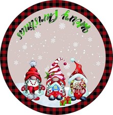 30 Inch Christmas Tree Skirt Snowman Snowflake Print Round Mat