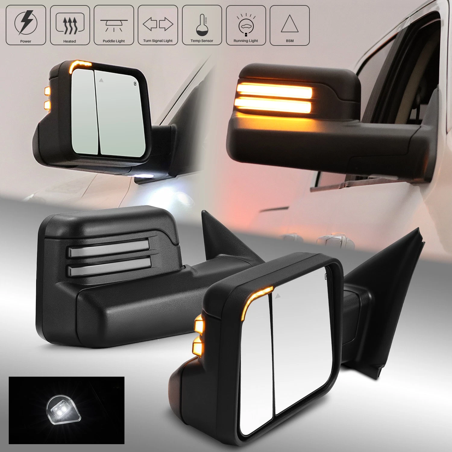 For 2019-2023 Dodge Ram Power Heated Turn Signal w/Temp Sensor Towing Mirrors
Opens in a new window