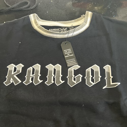 Kangol Crewneck Short Sleeve, Size Xl, Black And Gray - Picture 2 of 3