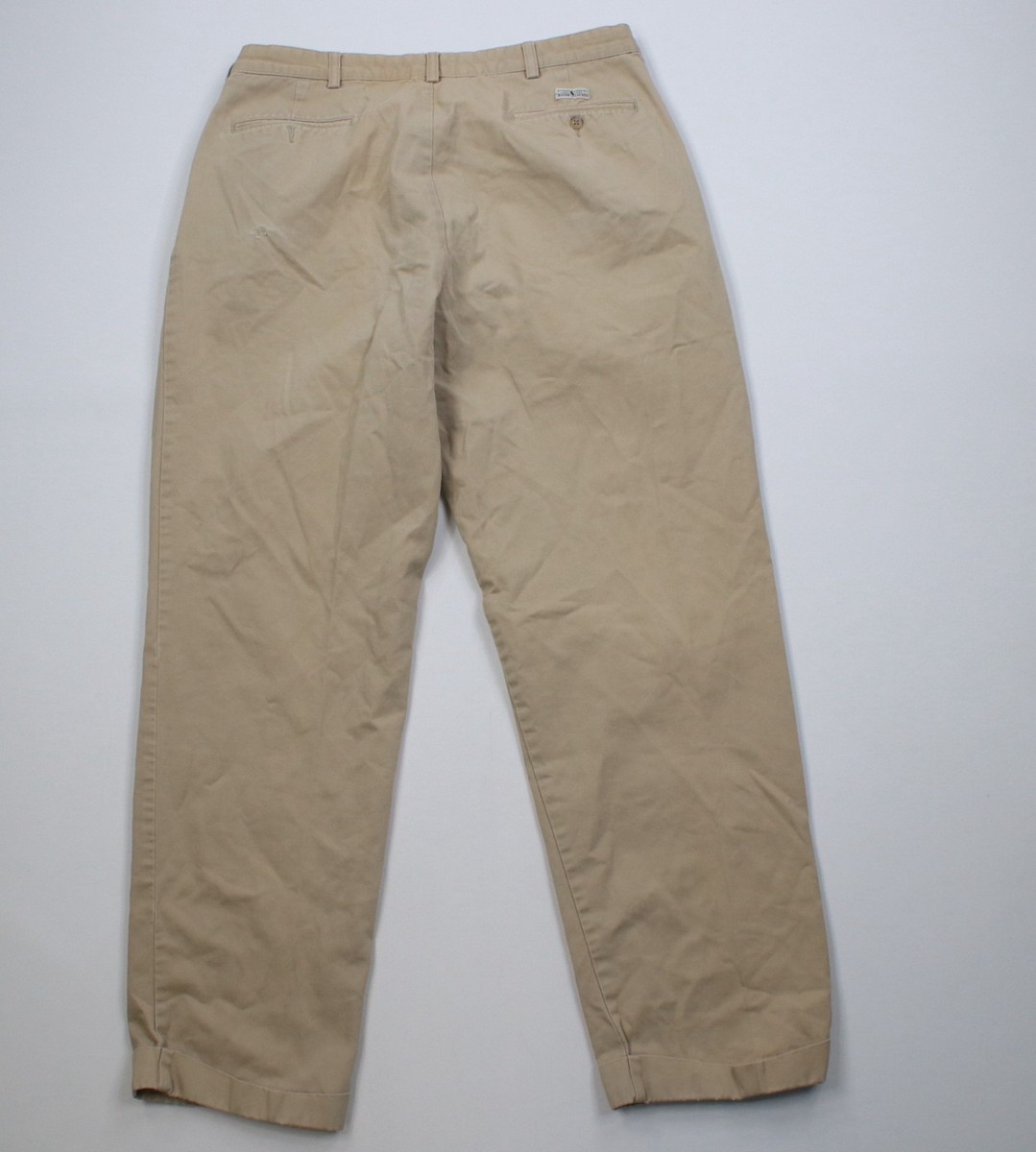 Vintage 90s Ralph Lauren Mens 34x32 Distressed Cuffed Chino Pants